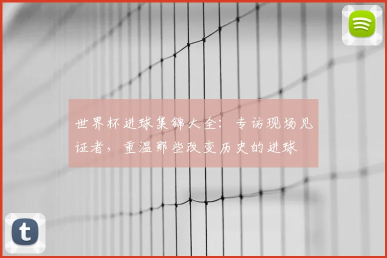 世界杯进球集锦大全：专访现场见证者，重温那些改变历史的进球
